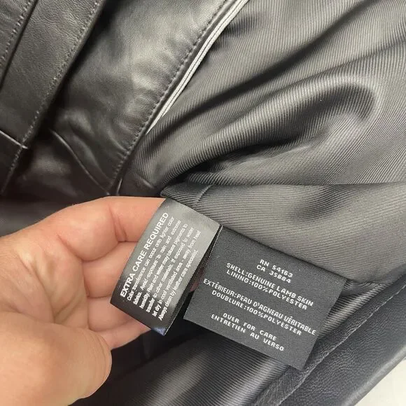 Cole Haan Black Lamb Skin Leather Streamlined Moto Jacket Men Size M MSRP $698 *